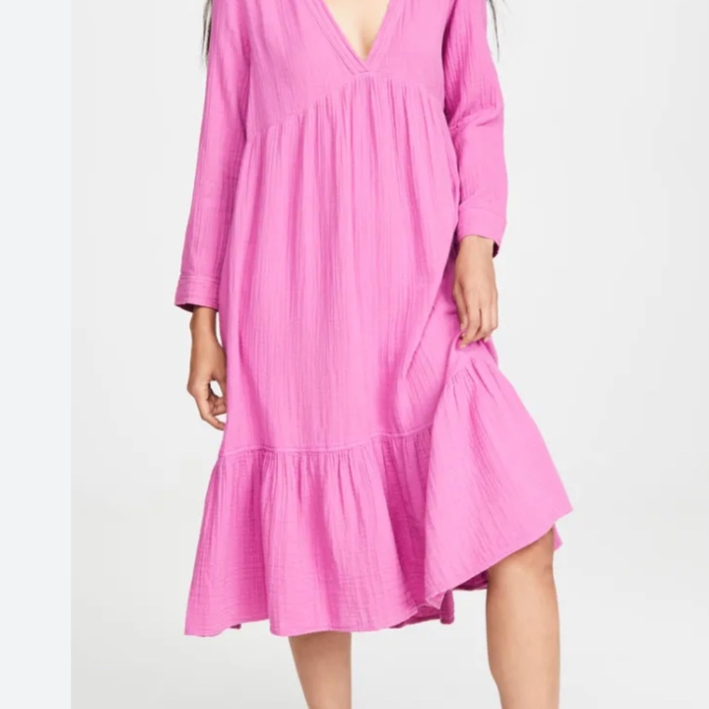 XiRENA Vibrant Purple Button-Up Dress Size Small